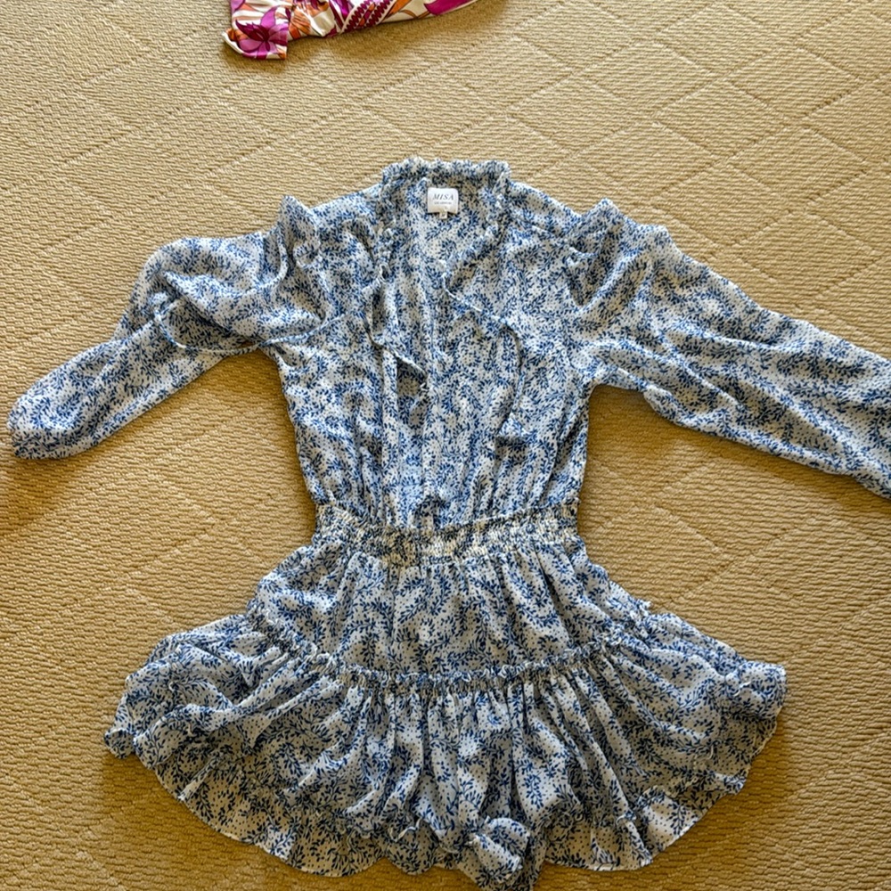 Fun blue and white Misa party dress